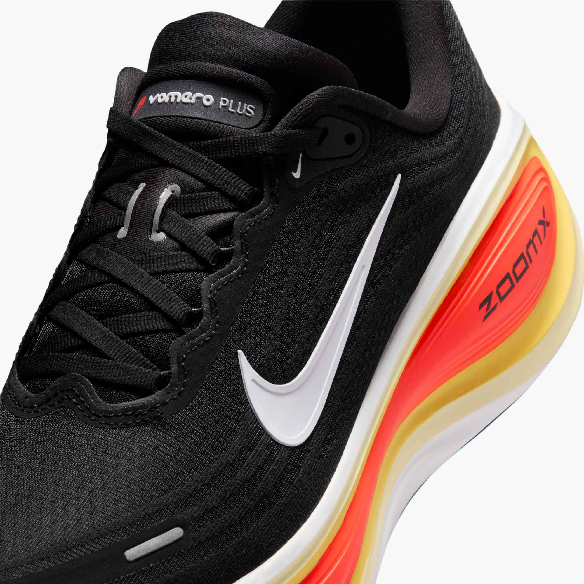 Men's Nike Vomero Plus - Black/White/Bright Crimson/Sail