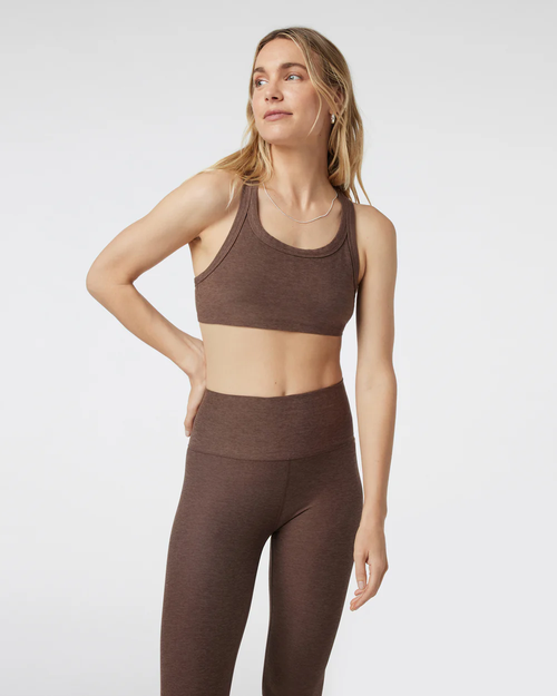 Women's Vuori Elevation Racer Bra - Chocolate Milk Heather