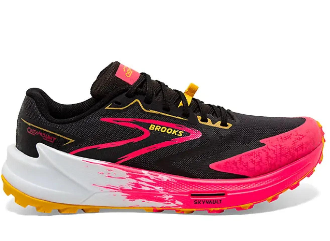 Brooks Women's Catamount 3 Black/Diva Pink/Lemon Chrome