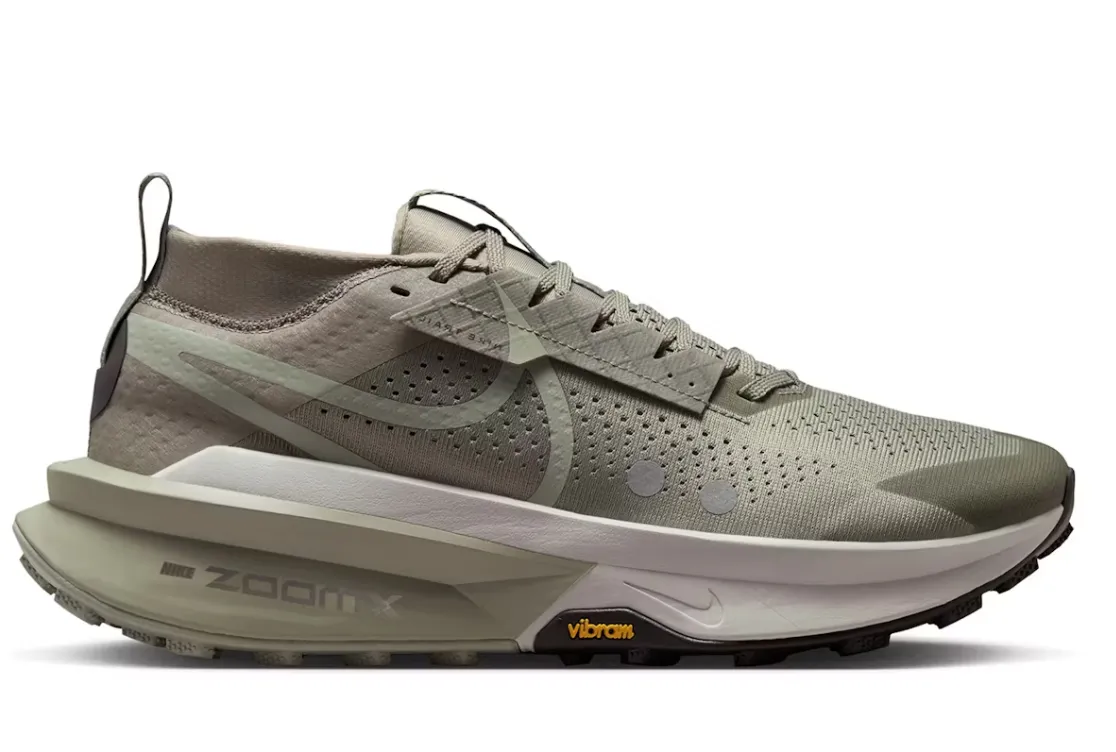 Nike ZoomX Zegama 2 - Gray and Green Athletic Shoes Mens Nike ZoomX Zegama 2 | Soft Cushion with Vibram Outsole main image 2